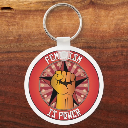 Feminisme is macht sleutelhanger (Voorkant)