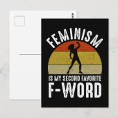 Feminisme is mijn tweede favoriete F-Word Briefkaart (Voorkant / Achterkant)