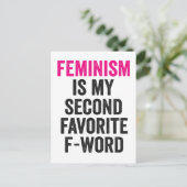 Feminisme is mijn tweede favoriete F Word Grappig  Briefkaart (Staand voorkant)