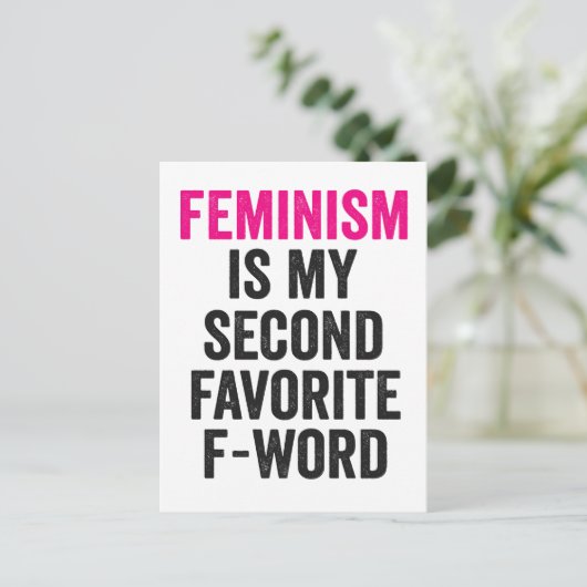 Feminisme is mijn tweede favoriete F Word Grappig Briefkaart (Staand voorkant)