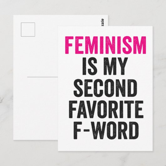 Feminisme is mijn tweede favoriete F Word Grappig  Briefkaart (Voorkant / Achterkant)