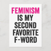 Feminisme is mijn tweede favoriete F Word Grappig Briefkaart (Voorkant)