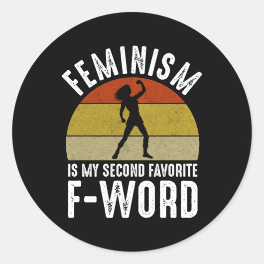 Feminisme is mijn tweede favoriete F-Word Ronde Sticker (Voorkant)