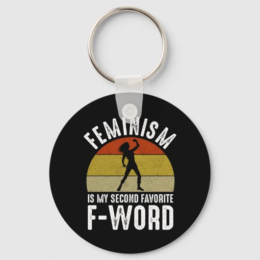 Feminisme is mijn tweede favoriete F-Word Sleutelhanger (Voorkant)