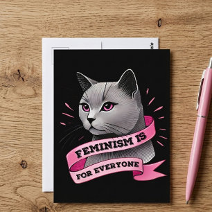 Feminisme is voor iedereen Pro Feminisme Pro Katte Briefkaart