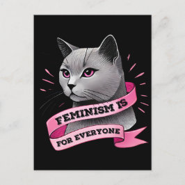 Feminisme is voor iedereen pro feminisme pro katte briefkaart