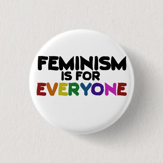 Feminisme is voor iedereen ronde button 3,2 cm (Voorkant)