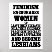 feminisme moedigt Poster van vrouwen aan (Voorkant)