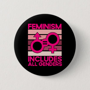 Feminisme omvat alle geslachten ronde button 5,7 cm