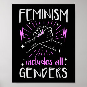 Feminisme omvat gelijkheid van mannen en vrouwen poster