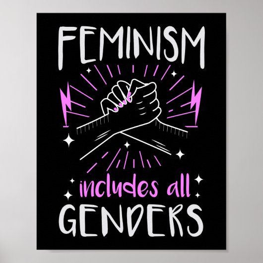 Feminisme omvat gelijkheid van mannen en vrouwen poster (Voorkant)