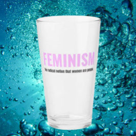 Feminisme Pint Glass - Pour One voor vooruitgang Glas