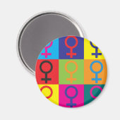Feminisme Pop Art Magneet (Voorkant / Achterkant)