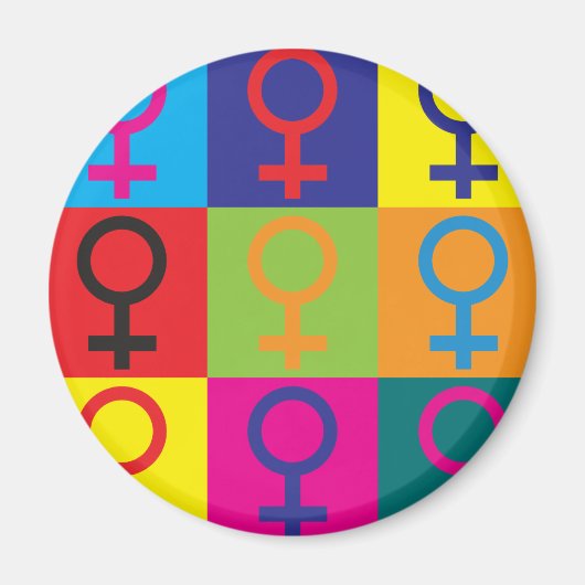 Feminisme Pop Art Magneet (Voorkant)