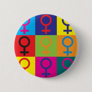 Feminisme Pop Art Ronde Button 5,7 Cm