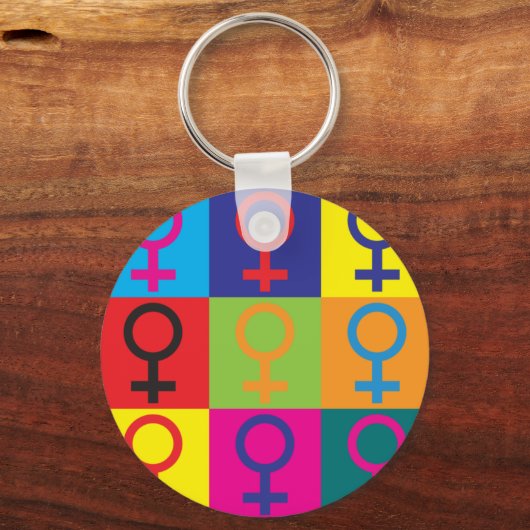 Feminisme Pop Art Sleutelhanger (Voorkant)
