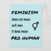 Feminisme pro menselijke slogan briefkaart (Voorkant)