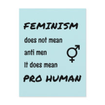 Feminisme pro menselijke slogan briefkaart