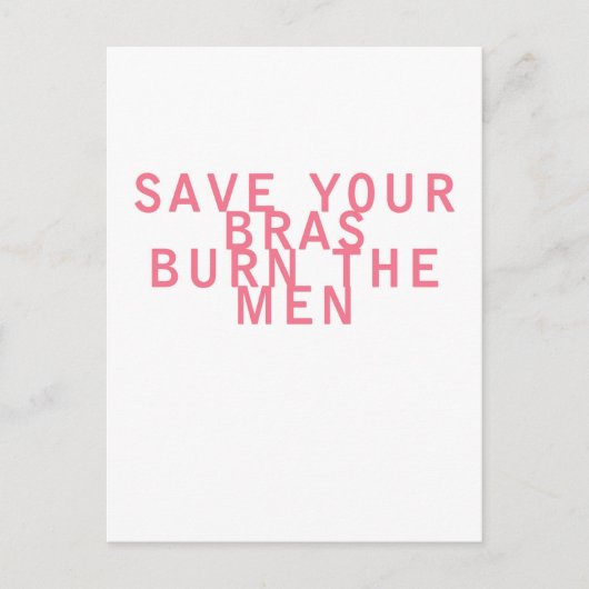 Feminisme Red je Bras Burn de Mannen Briefkaart (Voorkant)