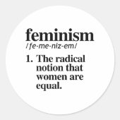 feminisme ronde sticker (Voorkant)
