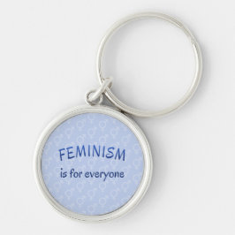 Feminisme slogan blue pattered sleutelhanger