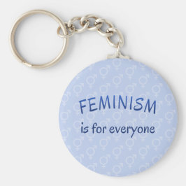 Feminisme slogan blue pattered sleutelhanger