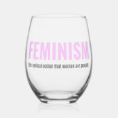 Feminisme Stemless Wine Glass - Bold & Brilliant Wijnglas Zonder Voet (Voorkant)