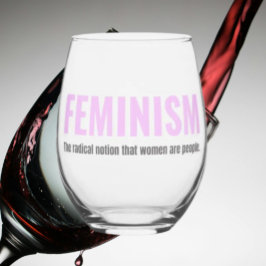 Feminisme Stemless Wine Glass - Bold & Brilliant Wijnglas Zonder Voet
