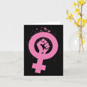 Feminisme Symbool Design Kaart (Gele Bloem)