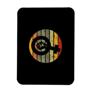 Feminisme Symbool Design Retro Vintage, 70s 80s 90 Magneet