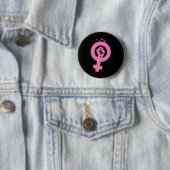  Feminisme Symbool Design Ronde Button 5,7 Cm (In situ)