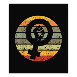 Feminisme Symbool Ontwerp Retro Vintage, jaren 70  Foto Afdruk