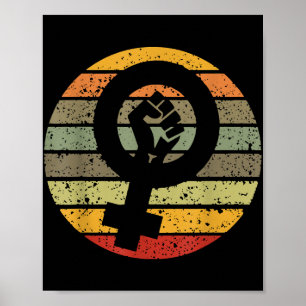 Feminisme Symbool Ontwerp Retro Vintage, jaren 70 Poster