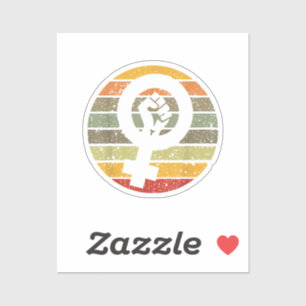 Feminisme Symbool Ontwerp Retro Vintage, jaren 70  Sticker