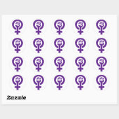 Feminisme-symbool Ronde Sticker (Vel)