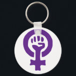 Feminisme-symbool Sleutelhanger<br><div class="desc">Feministisch ontwerp in het paars</div>