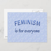 Feminisme voor iedereen blauw briefkaart (Voorkant / Achterkant)