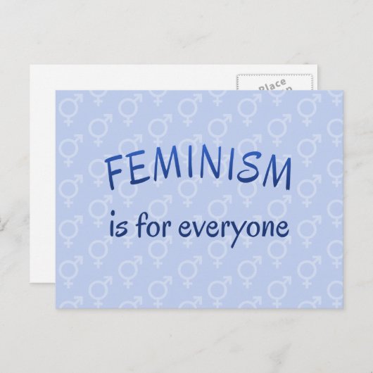 Feminisme voor iedereen blauw briefkaart (Voorkant / Achterkant)