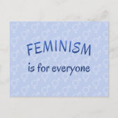 Feminisme voor iedereen blauw briefkaart (Voorkant)