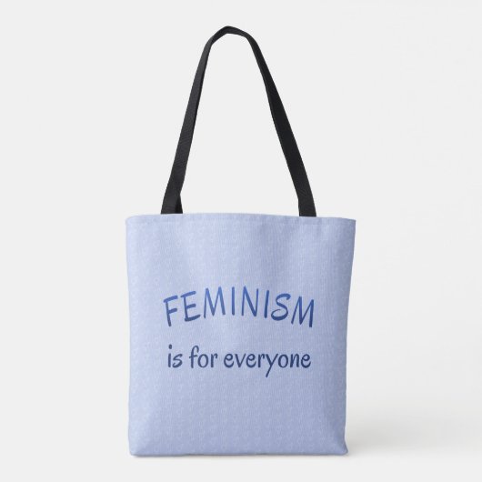 Feminisme voor iedereen blauw gepatterd tote bag (Achterkant)