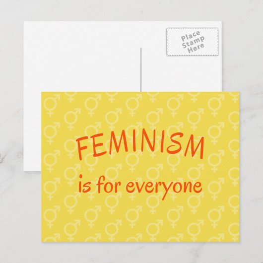 Feminisme voor iedereen - geel briefkaart (Voorkant / Achterkant)