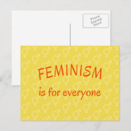 Feminisme voor iedereen - geel briefkaart