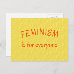 Feminisme voor iedereen - geel briefkaart