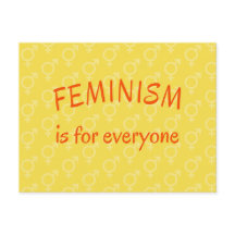 Feminisme voor iedereen - geel briefkaart