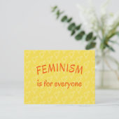 Feminisme voor iedereen geel briefkaart (Staand voorkant)