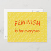 Feminisme voor iedereen geel briefkaart (Voorkant / Achterkant)