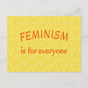 Feminisme voor iedereen geel briefkaart