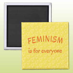 Feminisme voor iedereen helder geel magneet