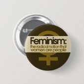 Feminisme voor vrouwen ronde button 5,7 cm (Voorkant /achterkant)
