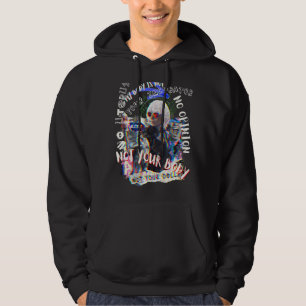 Feminist 1973 Pro Roe Glitchy Punk Rock Distress Hoodie